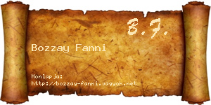 Bozzay Fanni névjegykártya
