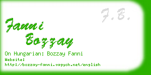 fanni bozzay business card